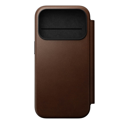 Nomad Modern Folio MagSafe Skinnetui til iPhone 17 Pro - Brun