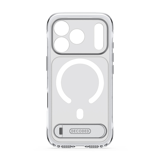 Decoded Hybrid MagSafe Deksel med Stativ til iPhone 18 Pro - Frostet hvit
