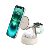 Belkin UltraCharge Pro 3-i-1 Qi2 Ladestativ - Sand