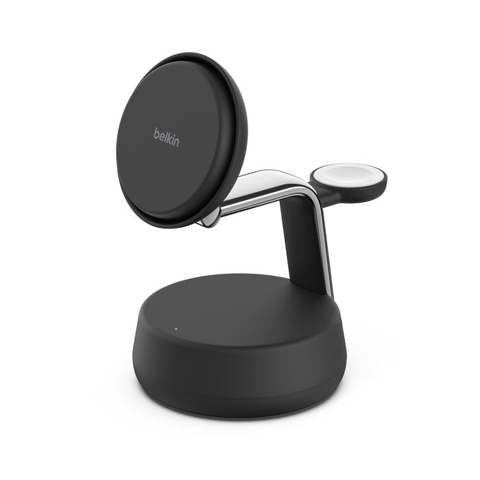Belkin UltraCharge Pro 3-i-1 Qi2 Ladestativ - Kullsvart