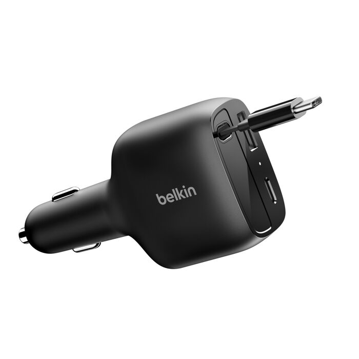 Belkin 75W Billader med uttrekkbar kabel