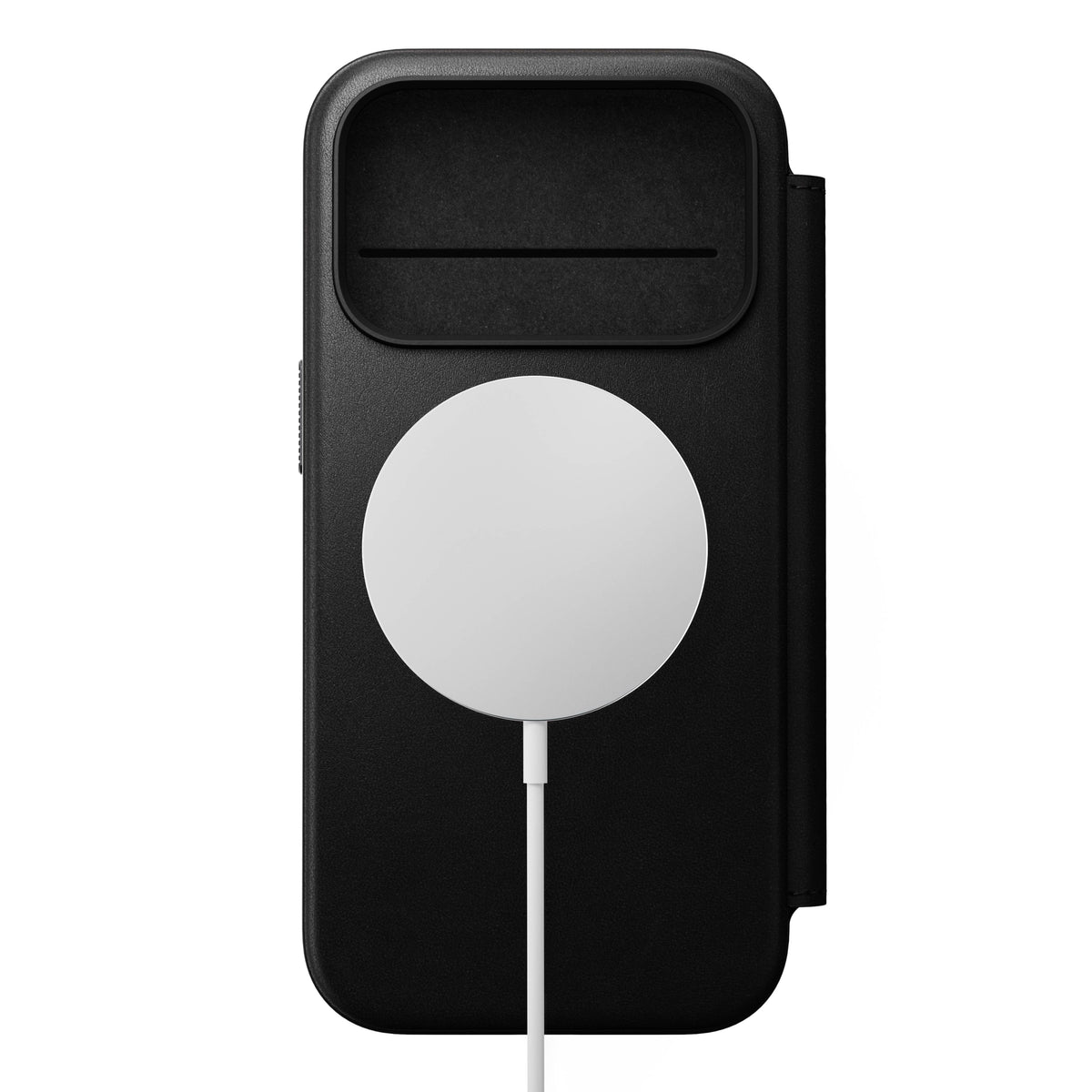 Nomad Lommebokdeksel i skinn med MagSafe til iPhone 17 Pro - Svart