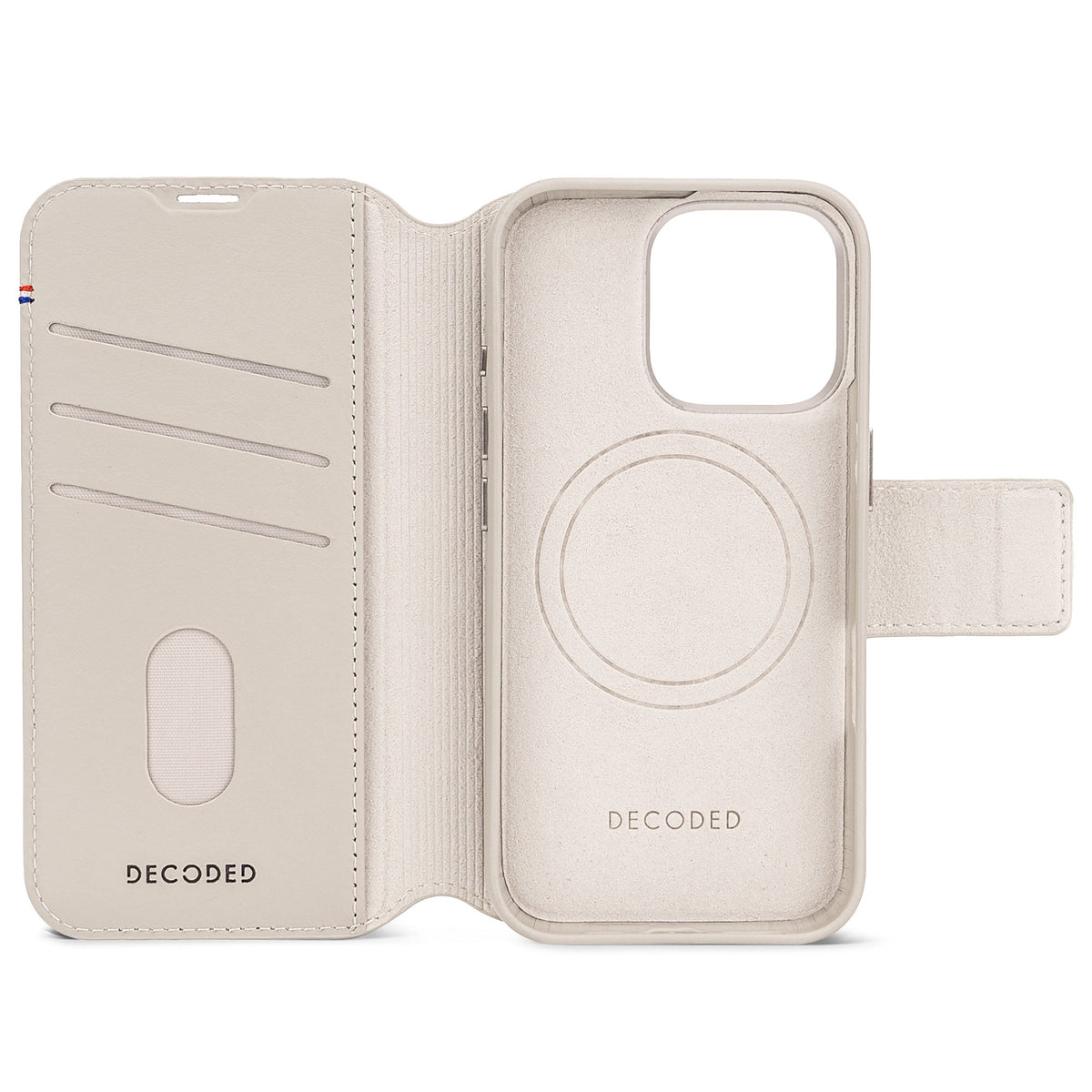 Decoded Lommebokdeksel i skinn med MagSafe til iPhone 16 Pro - Clay