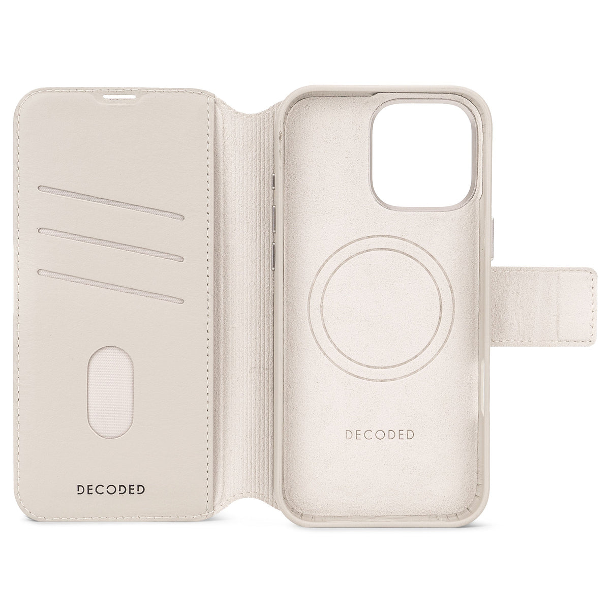 Decoded Lommebokdeksel i skinn med MagSafe til iPhone 16 Pro Max - Clay