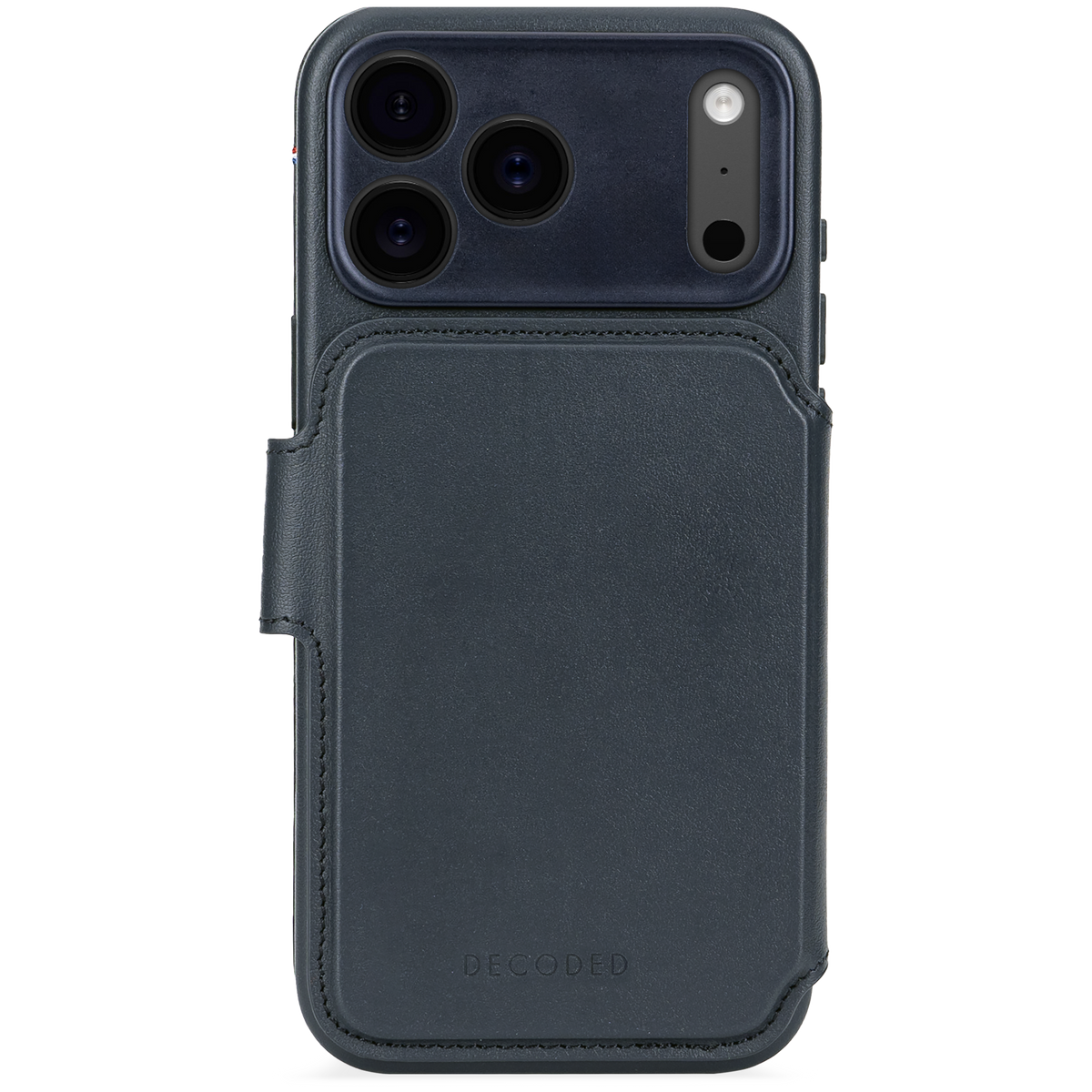 Decoded Lommebokdeksel i skinn med MagSafe til iPhone 17 Pro - Navy