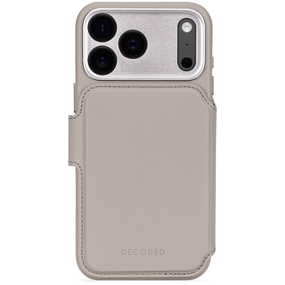 Decoded Lommebokdeksel i skinn med MagSafe til iPhone 17 Pro - Clay