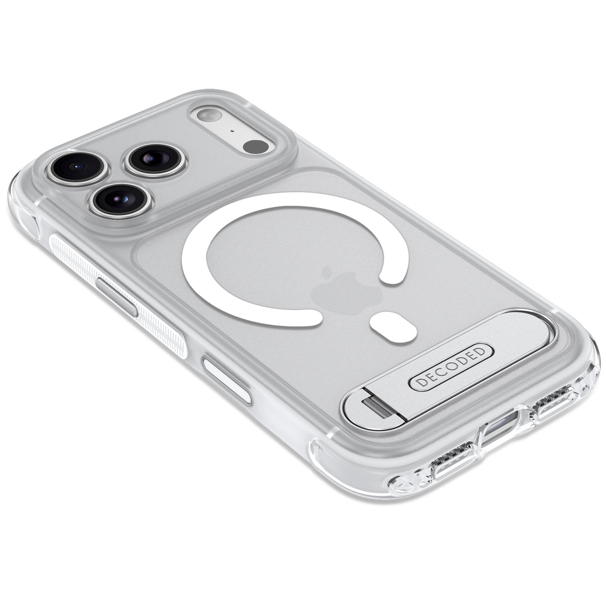 Decoded Hybrid MagSafe Deksel med Stativ til iPhone 18 Pro - Frostet hvit