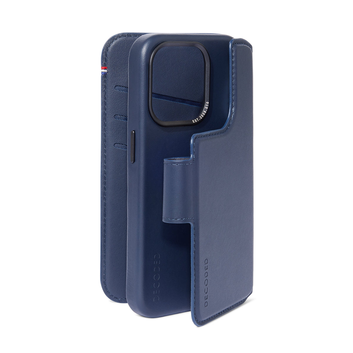 Decoded Lommebokdeksel i skinn med MagSafe til iPhone 15 Pro Max - Navy