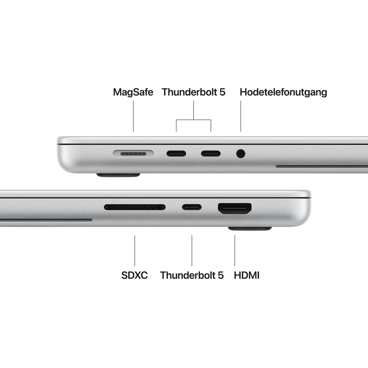 MacBook Pro 16-tommer med PROLED XDR-skjerm M5 Max 18-kjerners CPU/32-kjerners GPU 36 GB minne 2 TB SSD - Sølv