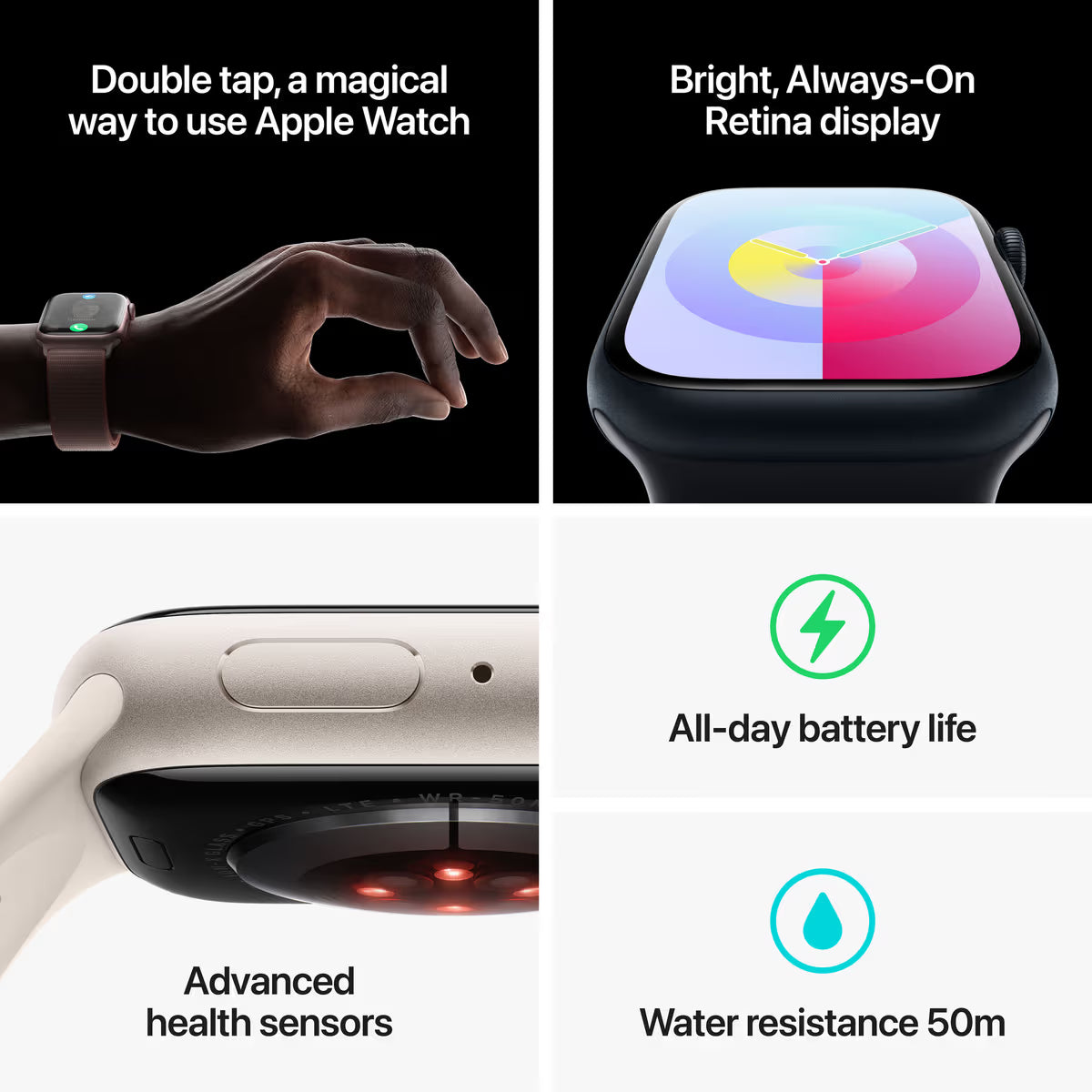 Apple Watch 9 Cell 41mm Alu Midnight med Midnight Sport Loop