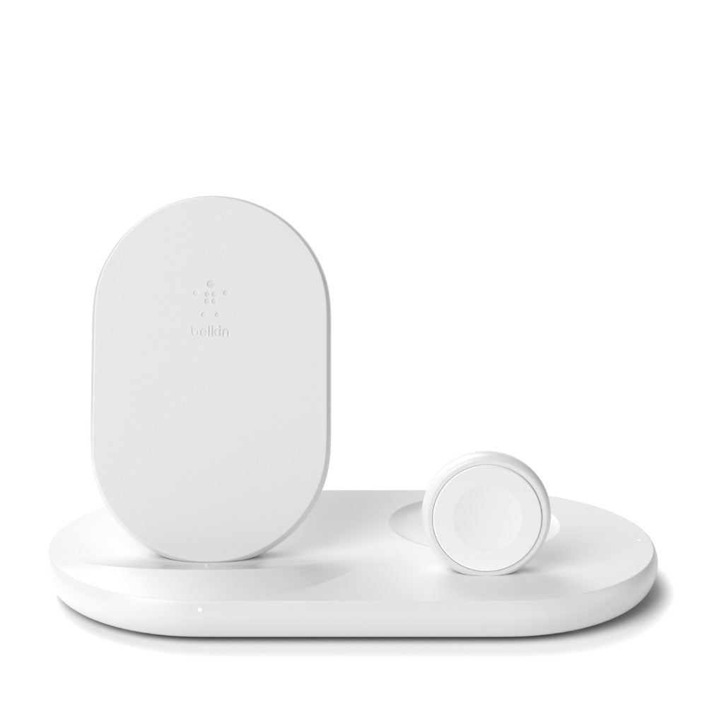 Belkin BoostCharge 3-i-1 Trådløs lader - Hvit